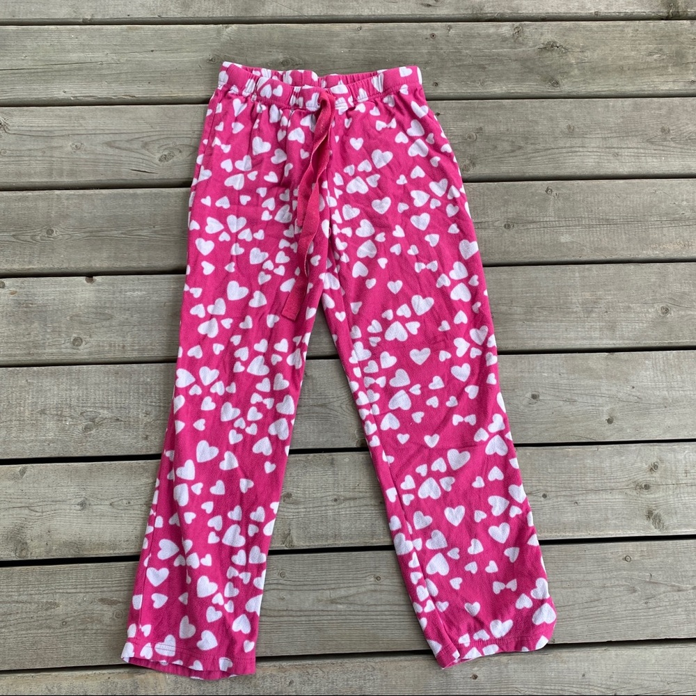 3/$25 || Pink + White Heart Pajama Pants
